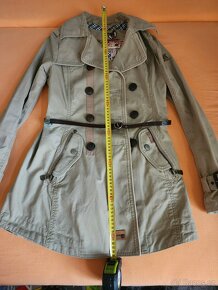 KHUJO jarní/podzimní kabátek trenčkot s páskem s logy - 2