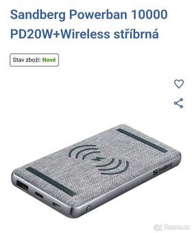 Powerbanka bezdrátová Sandberg 10000 - 2