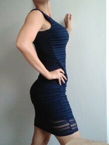 Party dámské šaty sexy modré a minisaty na vel S děrované - 2