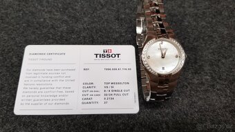 Hodinky s brilianty dámské švýcarské Tissot T-Round, certifi - 2