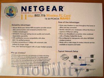 Netgear MA401 PCMCIA Wi-fi karta - nerozbalená - 2