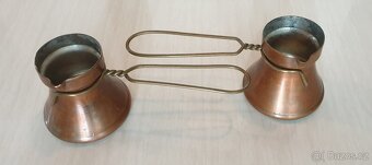 Starožitné měděné džezvy na kávu 2 ks - 2