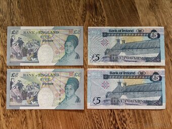 Bankovky 5 liber - Bank of England, Bank of Ireland - 2