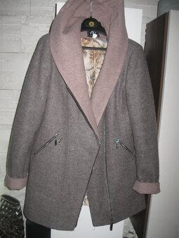 elegantní vlněný kabát šedolila XL/42 pošta zdarma - 2