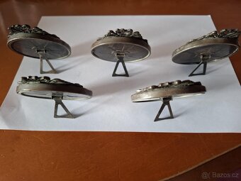 5 ks miniaturních secesních obrázků průměr 7 cm - 2