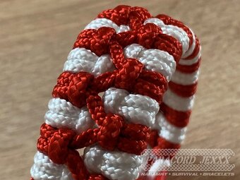 Paracord náramek (18 cm) red - white - 2