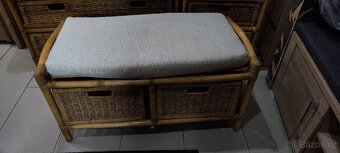 Ratanová taburetka double se zásuvkami medová - 2