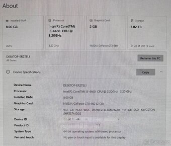 Herní PC HAL3000 – i5-4460 / GTX 960 / SSD+HDD / Win10 - 2