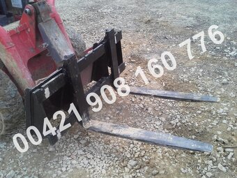 Paletovací vidle EURO, smykáč, bobek CAT, JCB, Bobcat, GEHL - 2