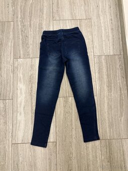 Kalhoty dívčí tmavě modré elastické - 2