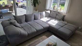ROHOVÁ SEDAČKA, textil, šedá - 2