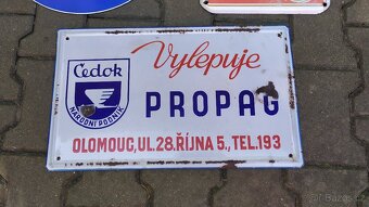Smaltovaná cedule Propag Olomouc Lev znak Zastávka - 2