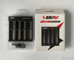 AmpUp nabíječka na baterie 4slotová, černá - Použité - 2