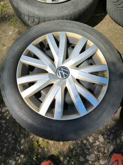 4x disk (5x112) r16, originální poklice vw - 2