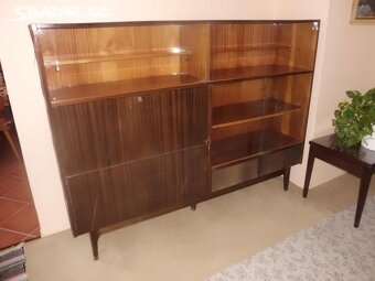 Retro obývací stěna-sekretář-knihovna 70 léta - 2