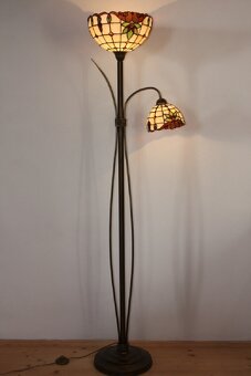 Stojací vitrážová lampa Tiffany -nová -2 stínidla - 2