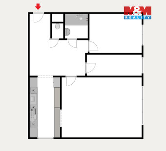 Pronájem bytu 3+1, 65 m², Praha, ul. Donovalská - 2