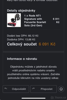 set - mikrofon Rode NT1 a Focusrite - 2