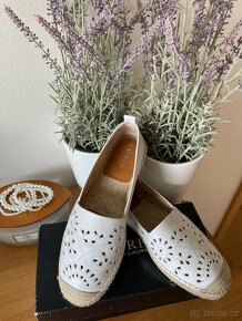 Nové bílé kožené nazouvací polobotky loafers Ralph Lauren 40 - 2