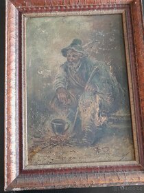 Obraz žebráka olej - Jan Karel Janovský - 2