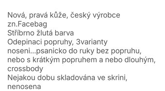 Nová kabelka Facebag kožená - 2
