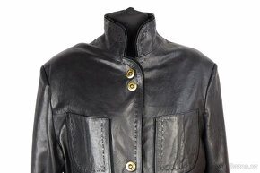 Kožená měkká dámská černá bunda DERI vel. L - 2