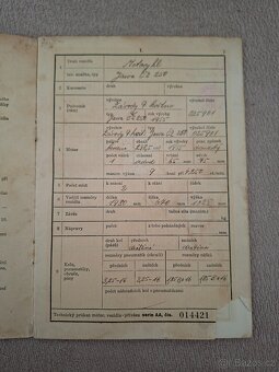 Technický průkaz Jawa ČZ 250 / 353 - 2