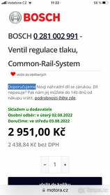 Venti regulace tlaku common-Rail-System - 2