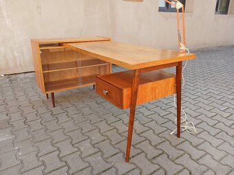 Retro prostorový psací stůl s knihovnou - 2