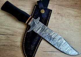 lovecký Damaškový nůž 33 cm BOWIE, ručně vyroben + pouzdro - 2