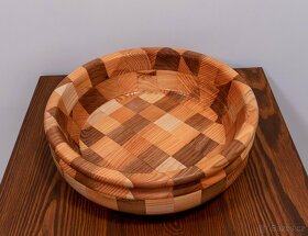 Skládaná mísa ze 4 druhů dřeva - 2