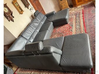 Moderní kožená sedací souprava ve tvaru U,3797 - 2