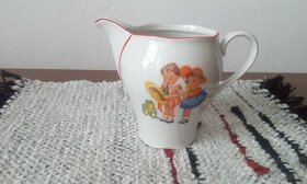 Něžný porcelán s dětským motivem, kovové autíčko,rukavice - 2