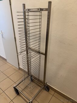 Odkládací nerez vozíky na pizza formy / odkládací tácky - 2