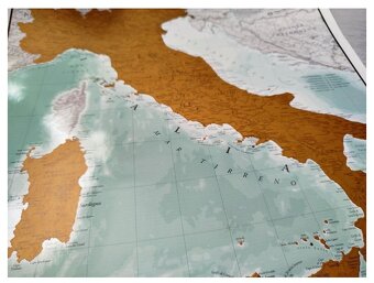 Stírací mapa Itálie - nová, nepoužitá - 2