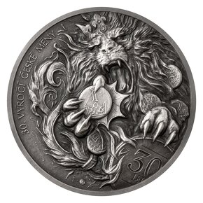 Stříbrná uncová medaile 30 let České mincovny a české měny - 2