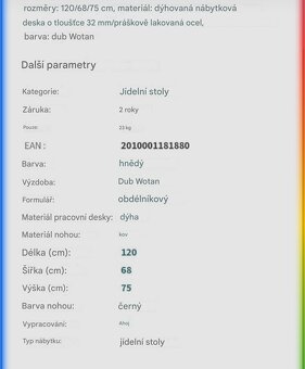 Jídelní stůl MODEX 2 120 - 2