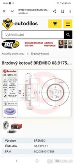 Brzdové kotouče brembo nové rozbalené, - 2
