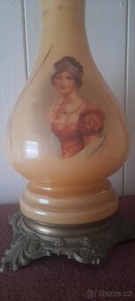 100 LETÁ BRONZ SKLENĚNÁ LAMPA JOSÉPHINE CÍSAŘOVNA A MANŽ. N. - 2
