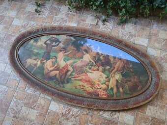 Velký kulatý obraz - BAKCHANÁLIE - litografie - 2