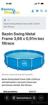 Bazén Swing Metal Frame 3,66x0,91 - 2
