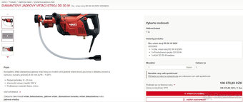Diamantový jádrový vrtací stroj Hilti DD 30-W - 2