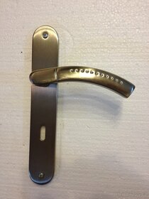 Dveřní klika / kování, stříbrná mat, rozteč 72mm /3ks - 2
