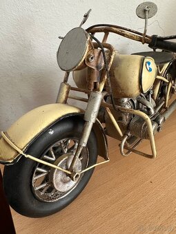 Kovový retro model motorka - 2