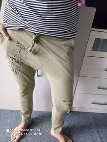 Harémky - nasrávačky - baggy "khaki" - 2