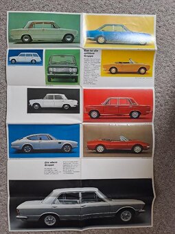 Prospekt automobilů firmy FIAT, dobový, kolem roku 1970 - 2