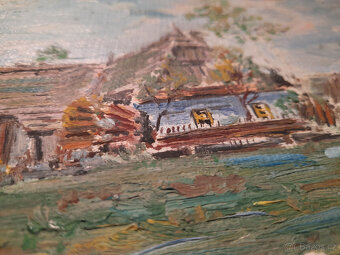 Obraz/malba staré chaloupky, autor Šmída - 2