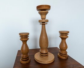 Sada tří svícnů z dubu - 2