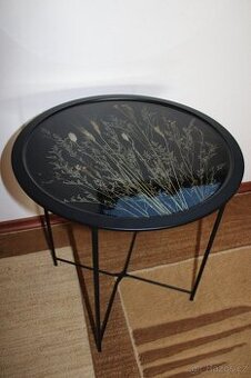 Malý květinový stolek z pryskyřice, ruční výroba - 2