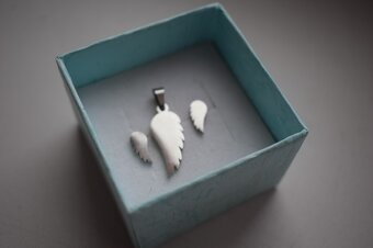 Set náušnice, přívěšek chirurgická ocel - 2